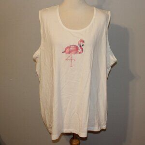 Blair 3XL 2 Piece Front Button Shirt With Tank Top  Flamingo